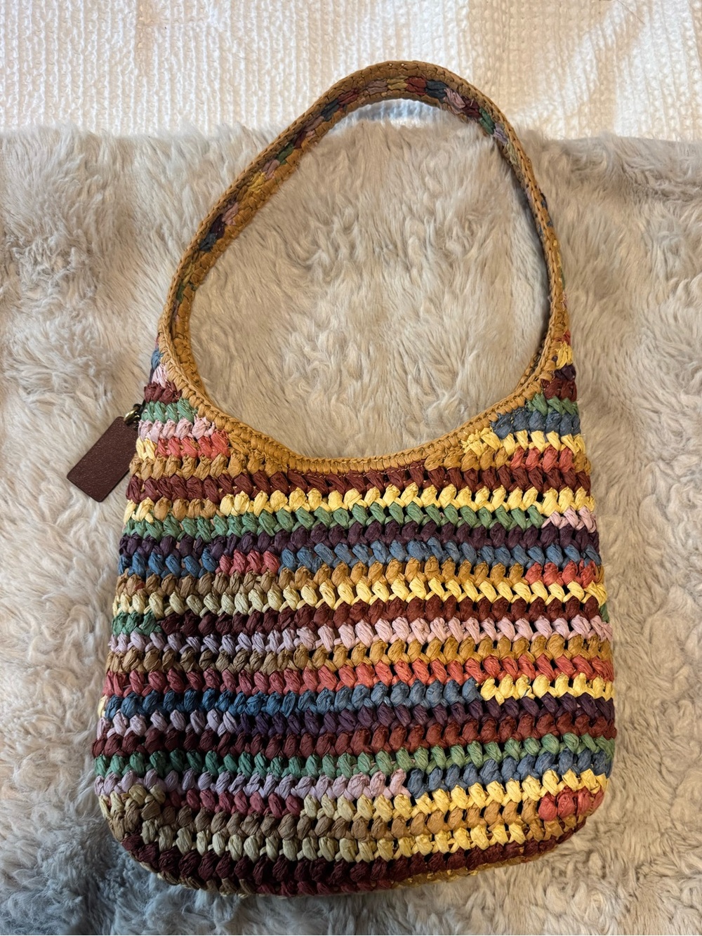 Coach Brooklyn 28 Multicolor Woven Shoulder Bag! - Picture 6 of 6